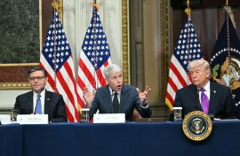 US Energy Secretary Chris Wright (C) has vehemently defended President Donald Trump's (R) policies in the wake of the Iran war