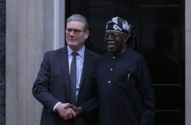 Britain's PM Starmer welcomes Nigerian President Tinubu at Downing Street in London