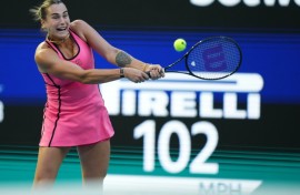 World number one Aryna Sabalenka is through to the Miami Open semi-finals after a victory over Hailey Baptiste