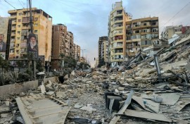 Thousands of Lebanese displaced by Israeli air strikes now live in tents along Beirut's seafront