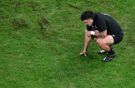 New Zealand's prop Tamaiti Williams after defeat to South Africa in the Rugby World Cup final