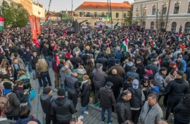 Orban supporters gathered in Hungary's second largest city Debrecen