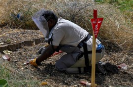 Anti-mine teams have cleared thousands of explosives from around Sudan's capital