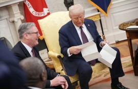British Prime Minister Keir Starmer -- pictured during a White House visit in 2025 -- has publicly criticized the US-Israel war on Iran