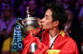 China's Wu Yize celebrates winning the World Snooker Championship