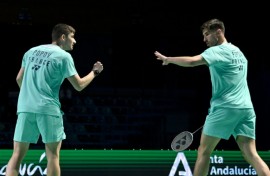 France's Christo Popov (L) and Toma Junior Popov at the European Championships in April