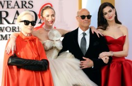 (L-R) Meryl Streep, Emily Blunt, Stanley Tucci and Anne Hathaway return as stars of 'The Devil Wears Prada 2'
