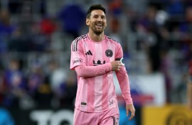 Argentine superstar Lionel Messi celebrates Inter Miami's 5-3 MLS win over FC Cincinnati