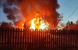 Moscow Region Governor Andrey Vorobyov posted a photo of a burning building following the barrage