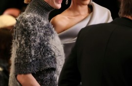 US-Australian actress Cate Blanchett (L) and US actress Zendaya (R) attend the Louis Vuitton 2027 fashion show