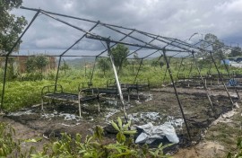 The rioters burnt tents used to isolate suspected Ebola patients