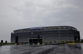 A dreary day at MetLife Stadium in East Rutherford, New Jersey, which will host the 2026 World Cup final