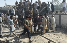 The train was passing a signal in Quetta 'when an explosive-laden car hit one of the carriages', a senior official said, killing at least 24 people