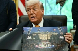 US President Donald Trump showed off a rendering of the event earlier this month