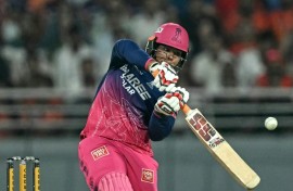 Vaibhav Sooryavanshi hits one of 12 sixes against Sunrisers Hyderabad