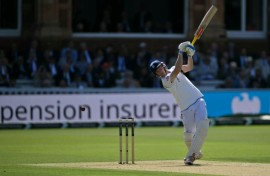 England's Harry Brook hits out on his way to 56 against New Zealand at Lord's