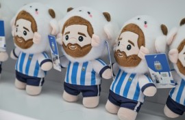 A Lionel Messi stuff toy
