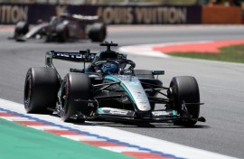 Mercedes' British driver George Russell was quickest in opening practice in Barcelona on Friday morning