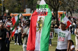 The Lion and Sun flag has already been seen in Los Angeles this year, and protesters say they will be displaying it again at Iran's World Cup opener against New Zealand
