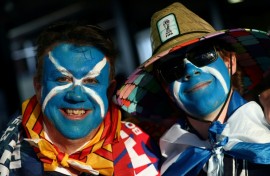 Scotland fans getting in the mood at their team's opening World Cup game against Haiti last weekend