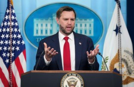 US Vice President JD Vance speaks during a press briefing in the Brady Briefing Room of the White House in Washington, DC, on June 18, 2026.