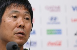 Japan's head coach Hajime Moriyasu
