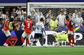 Lionel Messi scores the goal against Austria that makes him the World Cup's all-time highest scorer with 17 goals