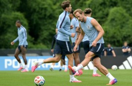 England forward Harry Kane prepares for a Group L World Cup clash against Ghana