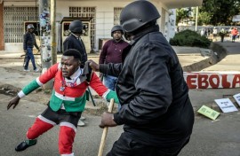 Protests against the US-run Ebola centre in Kenya turned violent earlier this month