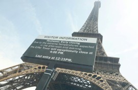 The opertator of the French capital's Eiffel Tower, one of the most visited tourist attractions in the world, said the site would close early due to the heatwave