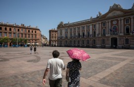 A square in Toulouse, southwest France, on Tuesday. Officials have issued extreme heat alerts for much of the country