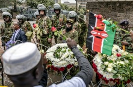 A heavy police presence deterred marches