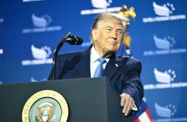 US President Donald Trump accused the Democratic left of being "hardcore, godless communists" in a divisive, politicized speech at a right-wing Christian conference in Washington on Friday