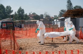 The response to the Ebola outbreak in the DR Congo has been complicated by conflict and the tradition of families touching the body of the deceased at burials