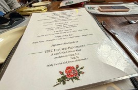 On this restaurant menu in North Carolina you can choose THC products instead of alcohol