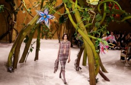 A model at the Chanel show at the Grand palais in Paris