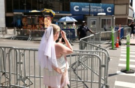 A New York artist picked up garbage from around Madison Square Garden after pop queen Taylor Swift and NFL star Travis Kelce tied the knot there, and is now selling the trash online for $25