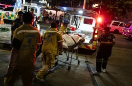 An AFP journalist saw several body bags on the ground outside the Rong Beer Na Lat Phrao bar and restaurant early Monday morning.