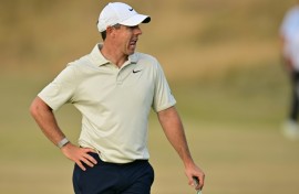 Rory McIlroy is seven shots back after the first round of the British Open