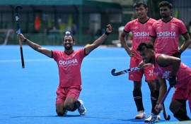 Hardik Singh (left) trains with the India squad in Bengaluru. "Every nation has a time and I believe India has arrived," says the 27-year-old
