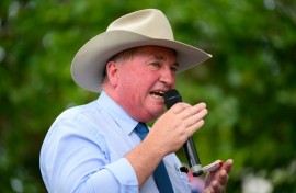 Former deputy prime minister Barnaby Joyce was being interviewed on national broadcaster on Monday night when he interrupted the one-on-one to shriek "sit down!"