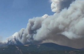 Spain's airforce took this shot of the forest fires southwest of Madrid