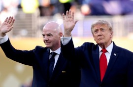 FIFA President Gianni Infantino and US President Donald Trump at the World Cup final in New York