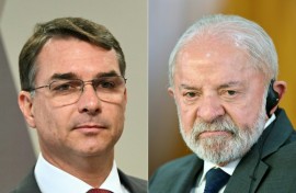 Flavio Bolsonaro (L) was neck-and-neck with incumbent President Luiz Inacio Lula da Silva (R) in the polls until he was hit by a series of scandals: ties to a disgraced banker, a family feud, and new tariffs from US President Donald Trump