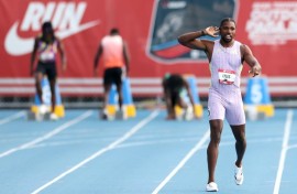 Noah Lyles won the men's 100m at the US athletics championships in a season-leading 9.79sec