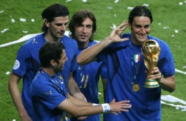 Italy's 2006 World Cup winner Andrea Pirlo (2R) had been the favourite to land the national coaching post
