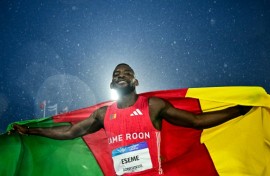 Cameroon's Emmanuel Eseme won the men's 100m final at the Commonwealth Games