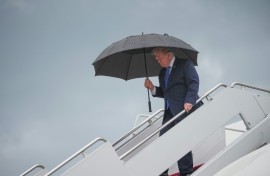 Trump returned to Washington after a weekend at his golf course in New Jersey