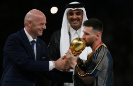 FIFA president Gianni Infantino (L) has been at the helm of world football's governing body since 2016