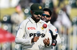 Pakistan captain Babar Azam (front)